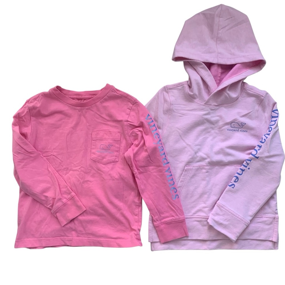 Vineyard Vines Toddler Girls’ 3T Pink Long Sleeve Shirt and Hoodie Set